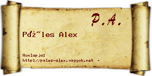 Páles Alex névjegykártya